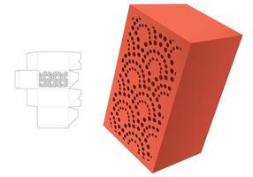 boîte facile avec modèle de découpe à motif de points au pochoir et maquette 3d vecteur