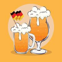bières avec drapeau allemand vecteur