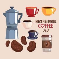 affiche de la journée internationale du café vecteur