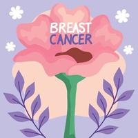lettrage du cancer du sein avec rose vecteur