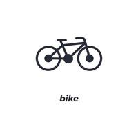 Le signe vectoriel du symbole de vélo est isolé sur un fond blanc. couleur de l'icône modifiable.