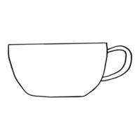 tasse dessinée à la main dans un style doodle vecteur