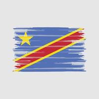 pinceau de drapeau de la république du congo. drapeau national vecteur