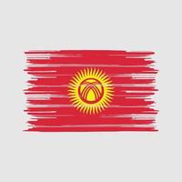 pinceau drapeau kirghizistan. drapeau national vecteur