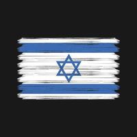 coups de pinceau du drapeau israélien. drapeau national vecteur