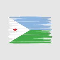 pinceau drapeau djibouti. drapeau national vecteur