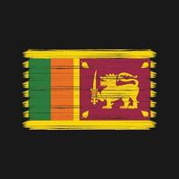 coups de pinceau du drapeau du sri lanka. drapeau national vecteur