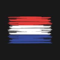 pinceau drapeau néerlandais. drapeau national vecteur