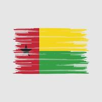 brosse de drapeau de la guinée bissau. drapeau national vecteur