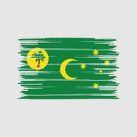 brosse de drapeau des îles cocos. drapeau national vecteur
