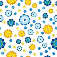 motif floral fait de fleurs sur fond blanc, illustration vectorielle continue. vecteur