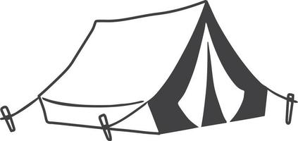 illustration de tentes et de camps dessinés à la main vecteur