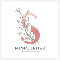 logo floral lettre s adapté à la beauté cosmétique et autre. vecteur