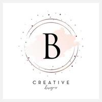 lettre de logo aquarelle b pour entreprise cosmétique beauté, invitation de mariage et autre société vecteur