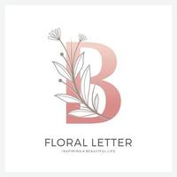 lettre b logo floral adapté à la beauté cosmétique et autre. vecteur