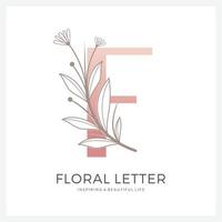 lettre f logo floral adapté à la beauté cosmétique et autre. vecteur