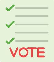 icône plate de bulletin de vote vecteur