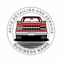camionnette auto détaillant tuning service illustration design vecteur
