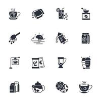 ensemble d'icônes de thé café-restaurant. thé, café, symbole, vecteur, éléments, pour, infographie, web vecteur