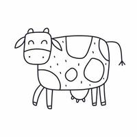 une vache dessinée dans le style de griffonnages vecteur