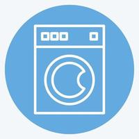 machine à laver icône. lié au symbole de lessive. façon yeux bleus. conception simple modifiable. illustration simple, bonne pour les impressions vecteur