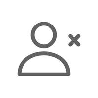 icône de l'utilisateur avec le symbole de la croix. parfait pour la conception Web ou les applications d'interface utilisateur. illustration vectorielle simple. vecteur