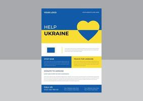 enregistrer le modèle d'affiche de flyer de soutien à l'ukraine pour le flyer, arrêter la guerre en ukraine. affiche de guerre ukrainienne. illustration vectorielle vecteur