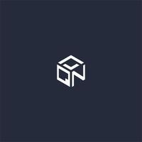 qn création initiale du logo hexagonal vecteur