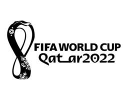 mondial fifa coupe du monde qatar 2022 logo officiel noir champion symbole conception vecteur abstrait illustration avec fond blanc