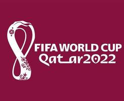 mondial fifa coupe du monde qatar 2022 logo officiel blanc champion symbole conception vecteur illustration abstraite avec fond marron