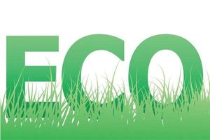 logo eco avec herbe, écologie - vecteur