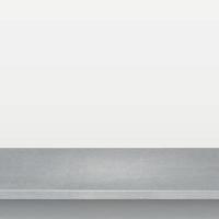 Dessus de table en pierre de béton gris isolé sur fond blanc, modèle web promotionnel - vecteur