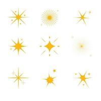 ensemble d'étoiles scintillantes. icône et symbole. illustration vectorielle étoilée isolée sur fond blanc vecteur