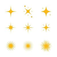 ensemble d'étoiles étincelantes. icône et symbole. illustration vectorielle étoilée isolée sur fond blanc vecteur