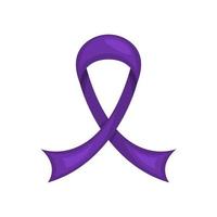 ruban de sensibilisation violet sur fond blanc. symbole du mois de sensibilisation au cancer. vecteur