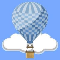ballon à air chaud dans un ciel bleu avec des nuages. vecteur
