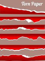 papier déchiré blanc et rouge adapté à l'élément de fond vecteur
