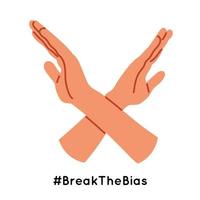 les bras croisés. breakthebias. illustration de vecteur plat isolé sur fond blanc