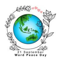 journée mondiale de la paix, 21 septembre. illustration vectorielle. vecteur