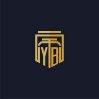 logo monogramme initial yb élégant avec un design de style bouclier pour les jeux de cabinet d'avocats muraux vecteur
