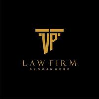 logo initial monogramme vp pour cabinet d'avocats avec conception de pilier vecteur