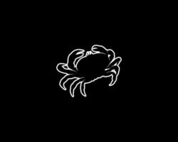 silhouette de vecteur de contour de crabe