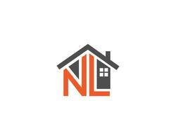 lettre nl maison et immobilier logo design illustration de symbole vecteur créatif.