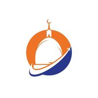 conception de logo vectoriel de voyage et de visite islamique.