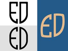 ensemble de conceptions de logo ed lettres initiales créatives. vecteur
