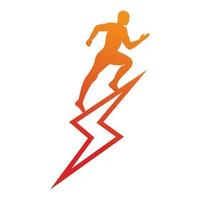 conception de vecteur de logo de course et de marathon. symbole de vecteur d'homme en cours d'exécution.