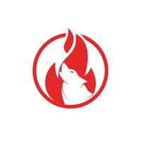 modèle de conception de logo vectoriel de feu de loup.