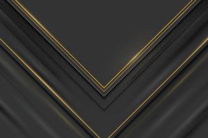triangles de luxe fond noir et doré. vecteur