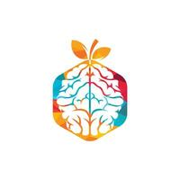 création de logo vectoriel cerveau orange. logo d'un cerveau de style fruit.