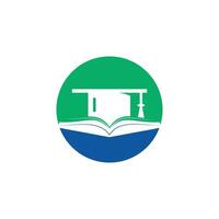 chapeau de graduation et modèle de logo vectoriel de livre. concept de logo de l'éducation.